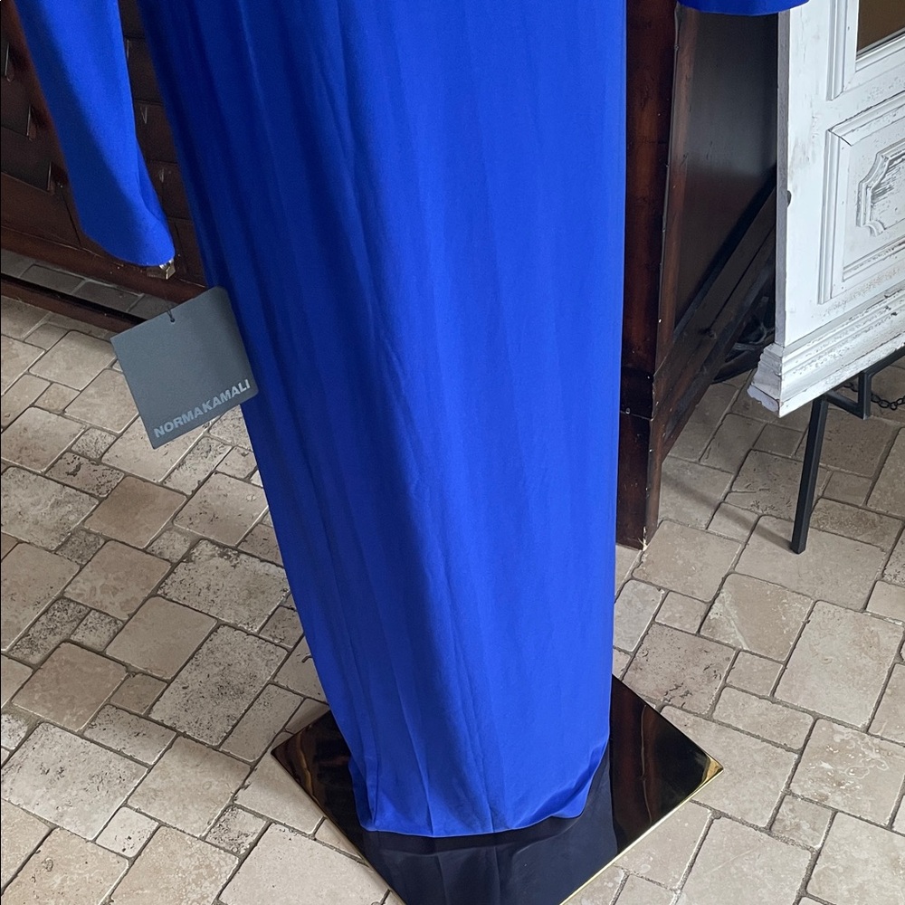 NWT Norma Kamali Dolman Wrap Colbalt Blue Maxi Dress Gown Medium 38 - Picture 13 of 13
